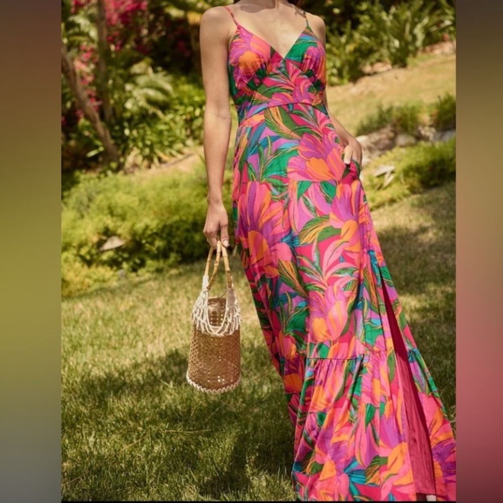 Sugarlips Beal Tropical Chaya Smocked Maxi Dress